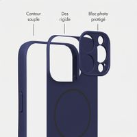 Accezz Coque Grip avec MagSafe Apple iPhone 15 Pro - Bleu foncé