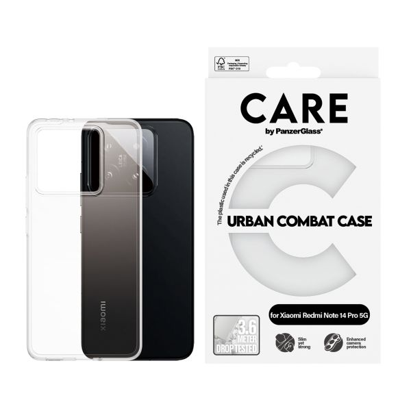 CARE by PanzerGlass Coque Urban Combat MagSafe Xiaomi Redmi Note 14 Pro (4G/5G) / 14 Pro Plus (5G) - Transparent