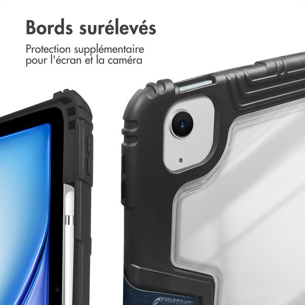 Accezz Coque tablette Rugged Trifold Apple iPad Air 11 pouces (2026) M4 / (2025) M3 / (2024) M2 / Air 5 (2022) / Air 4 (2020) - Bleu foncé
