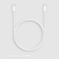 imoshion Câble Tressé USB-C vers USB-C 60 W - Lot de 2 - 1 mètre - Blanc