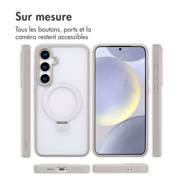 Accezz Coque Ring Stand avec MagSafe Samsung Galaxy S24 Plus - Gris