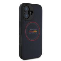 Red Bull Racing Coque en cuir PU maillé MagSafe Apple iPhone 16 - Navy
