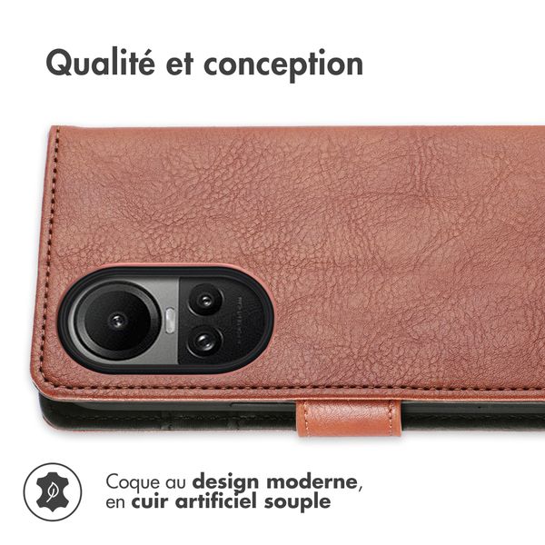 imoshion Étui de télephone portefeuille de luxe Oppo Reno 10 / 10 Pro - Marron