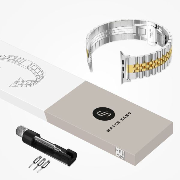 Selencia Bracelet Metallique Jubilee Apple Watch | 38/40/41/42 mm - Argent et Or