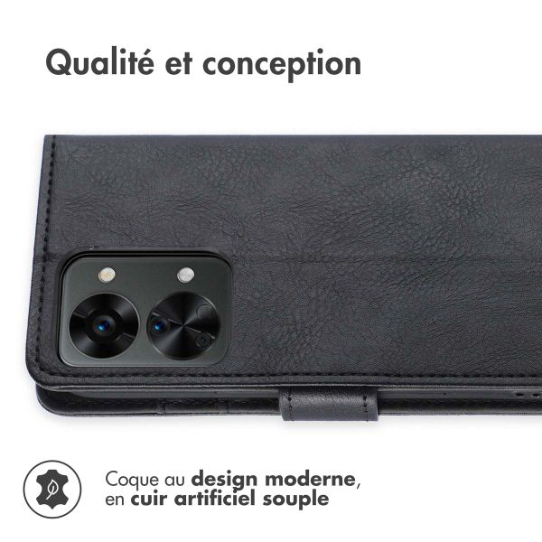 imoshion Étui de télephone portefeuille de luxe OnePlus Nord 2T - Noir