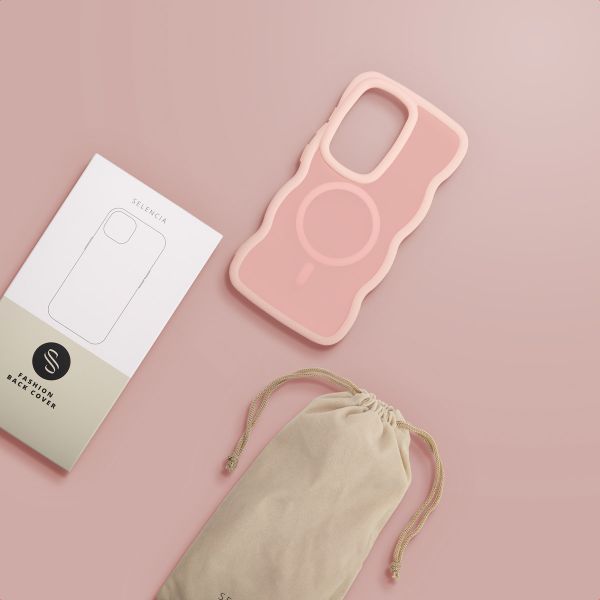 Selencia Coque arrière Wavy avec MagSafe Samsung Galaxy S25 Ultra - Soft Pink