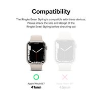 Ringke Style de lunette Apple Watch 7 / 8 / 9 - 41 mm - Hairline Plain Silver