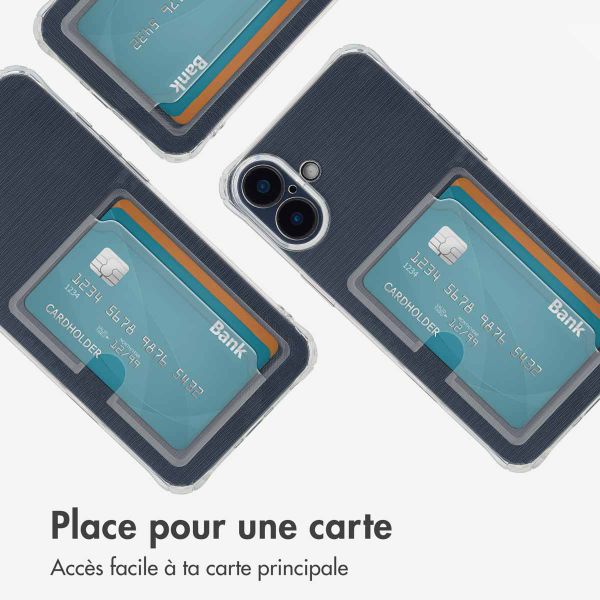 imoshion Coque silicone avec porte-cartes Apple iPhone 16 - Transparent
