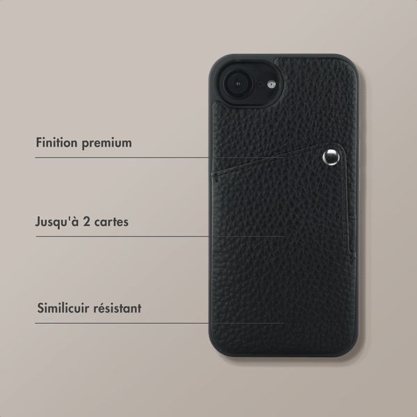 Selencia Coque Riva avec porte-cartes Apple iPhone 17e / 16e - Noir