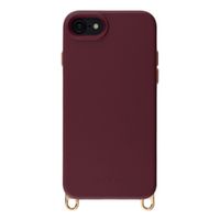 Selencia Coque arrière Rivièra avec MagSafe avec crochets amovibles Apple iPhone SE (2022 / 2020) / 8 / 7 / 6(s) - Bold Burgundy