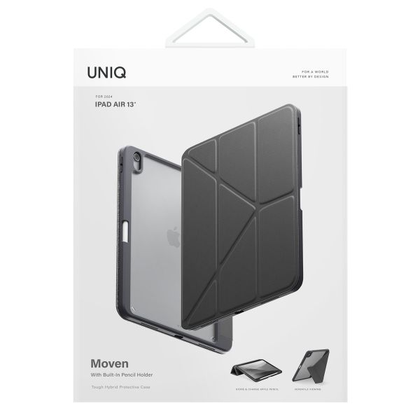 Uniq Étui Moven Apple iPad Air 13 pouces (2026) M4 / (2025) M3 / (2024) M2 - Charcoal Grey