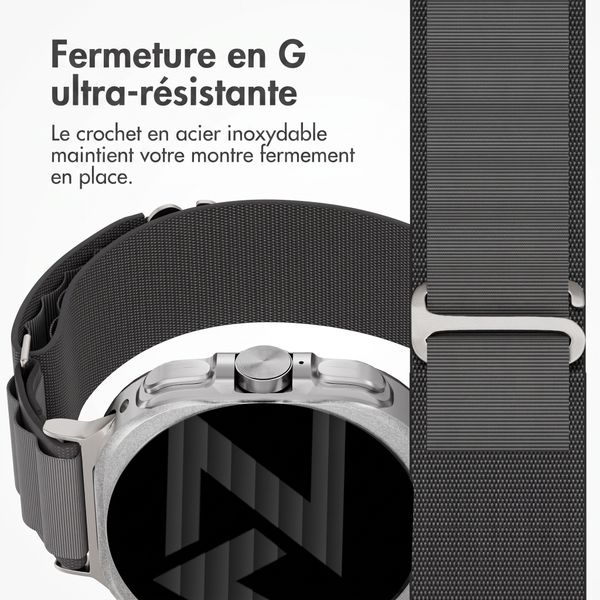 Accezz Bracelet en nylon Alpine Samsung Galaxy Watch Ultra 2 (2026) / Ultra (2024/2025) - Dark Grey