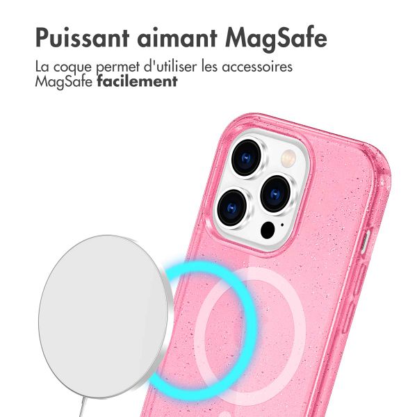 imoshion Coque Pailletée avec MagSafe Apple iPhone 13 Pro - Paillettes Rose