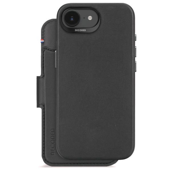 Decoded Portefeuille détachable 2 en 1 en cuir MagSafe Apple iPhone 17e / 16e - Noir