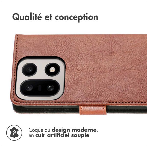 imoshion Étui de télephone portefeuille de luxe OnePlus 15 - Marron