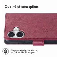 imoshion Étui de télephone portefeuille de luxe Apple iPhone 16 - Bordeaux