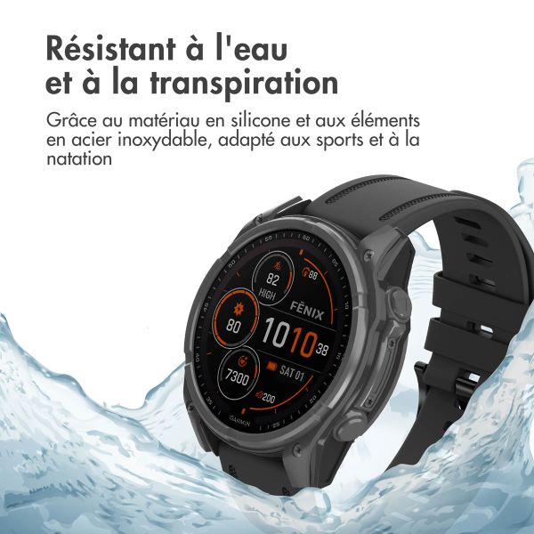 imoshion Bracelet QuickFit® Line en silicone  - Connexion Garmin 20 mm - Noir