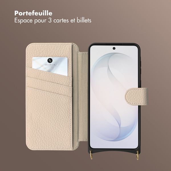 Selencia Étui Riva avec MagSafe et cordon de téléphone Samsung Galaxy S26 - Beige