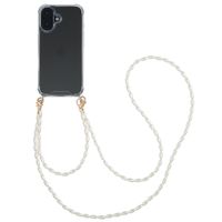 imoshion Coque avec dragonne + bracelet - Perles Apple iPhone 16 - Transparent