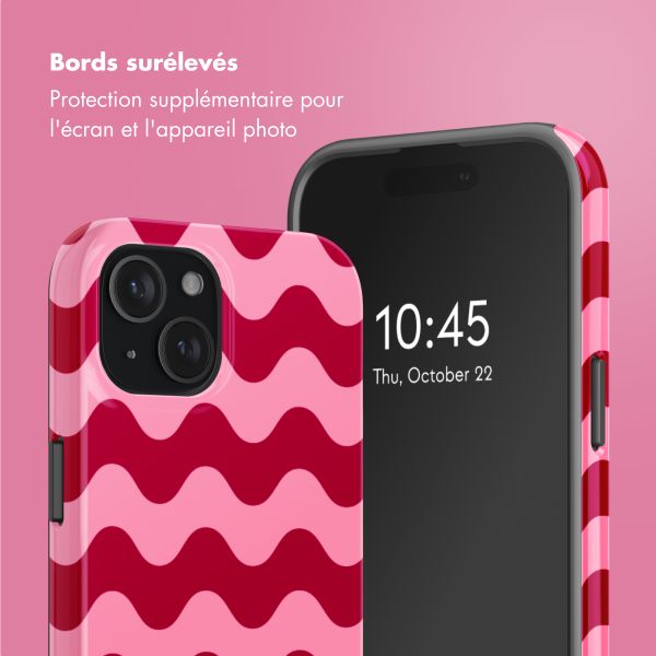 Selencia Coque arrière Vivid avec MagSafe Apple iPhone 15 - Wave Vibes Lipstick