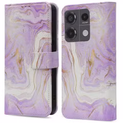 imoshion Étui de télephone portefeuille Design Xiaomi Redmi Note 13 Pro (5G) / Poco X6 - Purple Marble