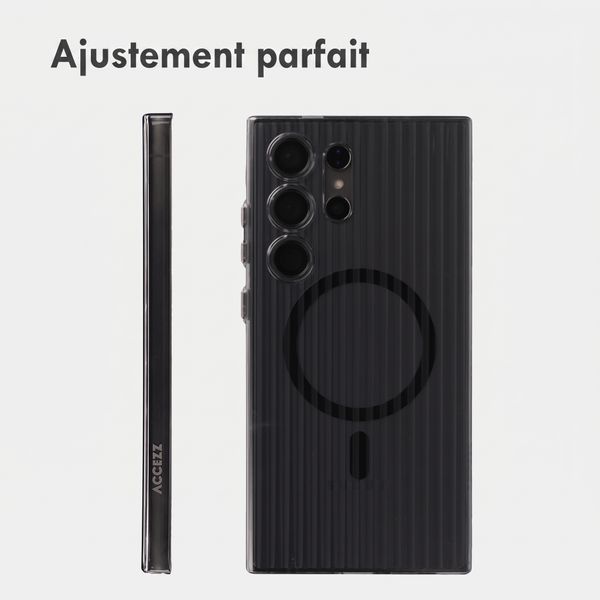 Accezz Coque arrière Lite avec MagSafe | Fluted | Samsung Galaxy S24 Ultra - Noir