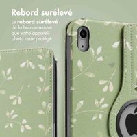 imoshion Coque tablette Design rotatif à 360° Apple iPad 11 (2025) 11 pouces A16 / iPad 10 (2022) 10.9 pouces - Green Flowers