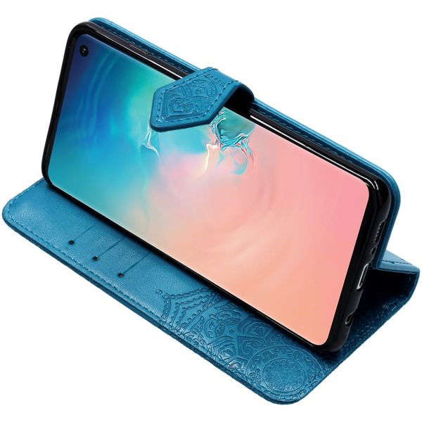 Etui de télephone portefeuille Mandala Samsung Galaxy S10 - Bleu