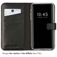 Selencia Étui portefeuille en cuir véritable Apple iPhone Xr - Noir