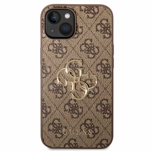 Guess Coque 4G Metal Logo Backcover Apple iPhone 14 - Marron