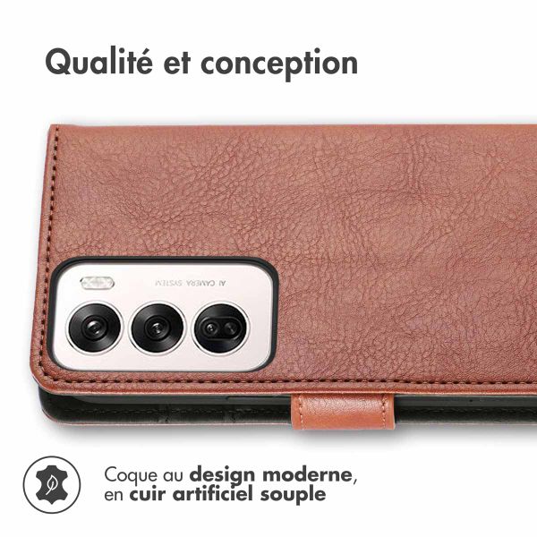 imoshion Étui de télephone portefeuille de luxe Oppo Reno 12 - Marron