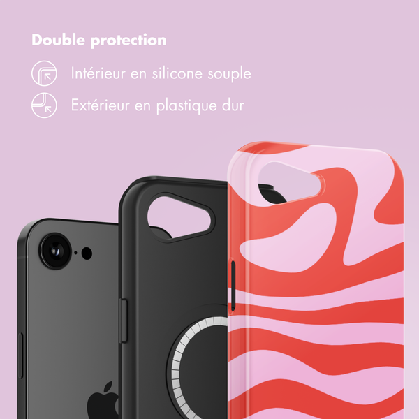 Selencia Coque arrière Vivid avec MagSafe Apple iPhone 17e / 16e - Dream Swirl Pink