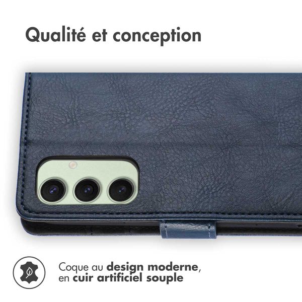 imoshion Étui de télephone portefeuille de luxe Samsung Galaxy S24 FE - Bleu foncé