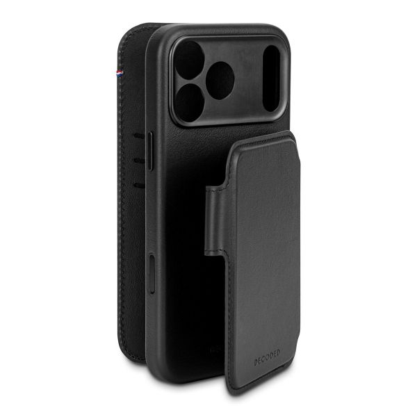 Decoded Portefeuille détachable 2 en 1 en cuir MagSafe Apple iPhone 17 Pro - Noir
