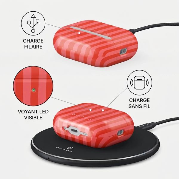 Burga Coque rigide Apple AirPods Pro 3 - Pomegranate
