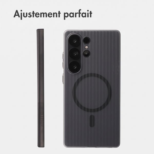 Accezz Coque arrière Lite avec MagSafe | Fluted | Samsung Galaxy S25 Ultra - Gris