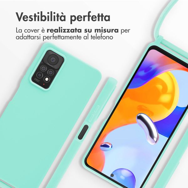 imoshion Coque en silicone avec cordon Xiaomi Redmi Note 11 Pro - Vert menthe