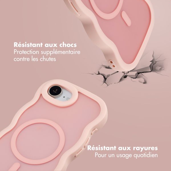 Selencia Coque arrière Wavy avec MagSafe Apple iPhone 17e / 16e - Soft Pink