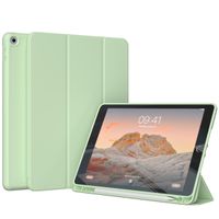 Accezz Coque tablette portefeuille Smart Silicone Apple iPad 9 (2021) 10.2 pouces / iPad 8 (2020) 10.2 pouces / iPad 7 (2019) 10.2 pouces - Vert clair