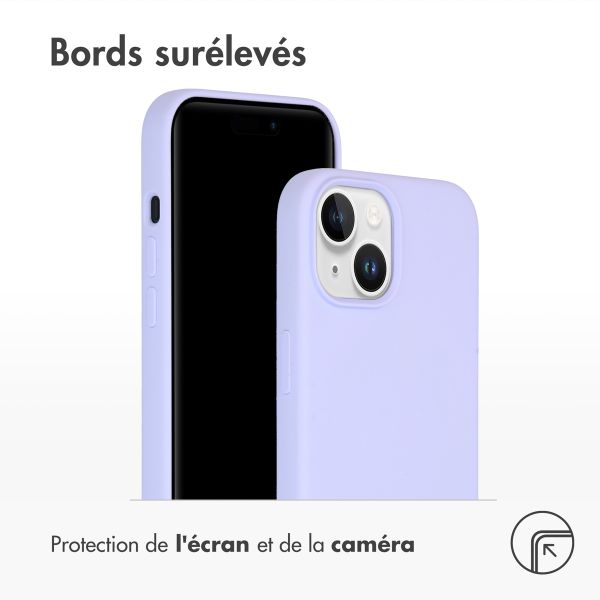 Accezz Coque Liquid Silicone avec MagSafe Apple iPhone 15 - Violet
