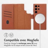 Accezz Étui de télephone portefeuille en cuir 2-en-1 avec MagSafe Samsung Galaxy S24 Ultra - Sienna Brown