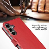 Selencia Étui portefeuille en cuir véritable Samsung Galaxy S25 - Rouge