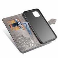 Etui de télephone portefeuille Mandala Apple iPhone 11 - Gris