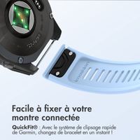 imoshion Bracelet QuickFit® Stripe en silicone  - Connexion Garmin 22 mm - Bleu clair