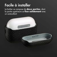 Accezz Coque en cuir véritable  Apple AirPods Pro 2 - Noir