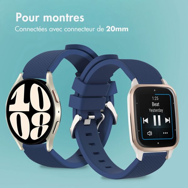 imoshion Bracelet en silicone flexible  - Connexion universelle 20 mm - Bleu foncé