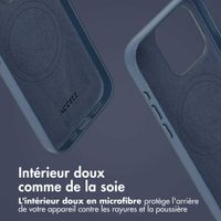 Accezz Étui de télephone portefeuille en cuir 2-en-1 avec MagSafe Apple iPhone 15 Pro - Nightfall Blue