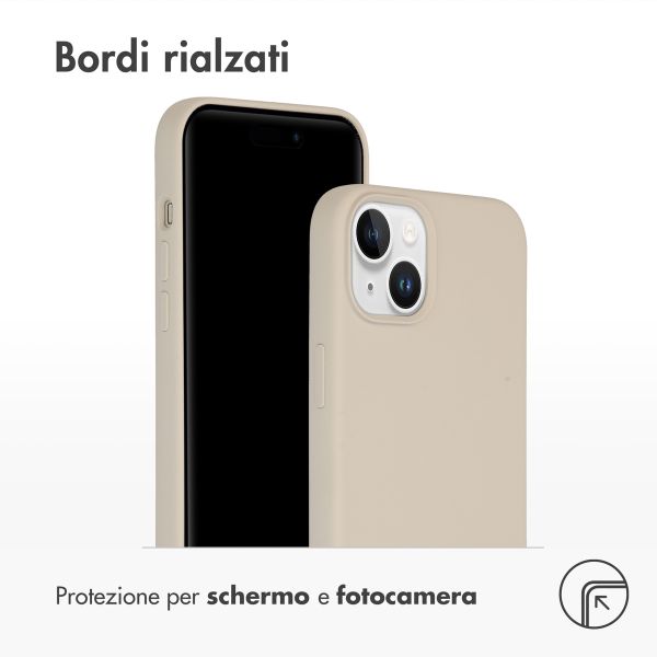 Accezz Coque Liquid Silicone Apple iPhone 15 Plus - Stone