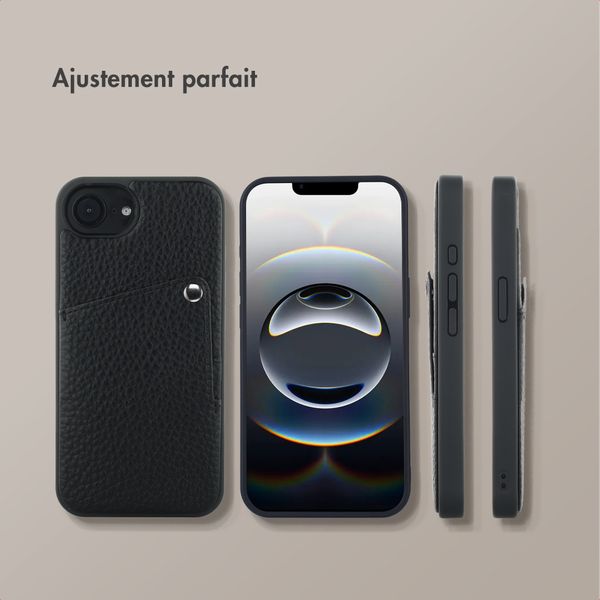 Selencia Coque Riva avec porte-cartes Apple iPhone 17e / 16e - Noir