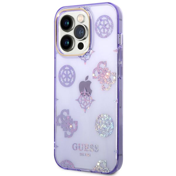 Guess Coque Peony Glitter Apple iPhone 14 Pro - Lila